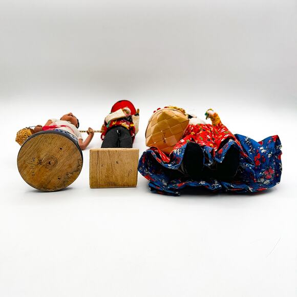 Lot 3 Intl Folk Dolls Filipino Fisherman Spanish Portuguese Flower Seller Vtg - Picture 12 of 13
